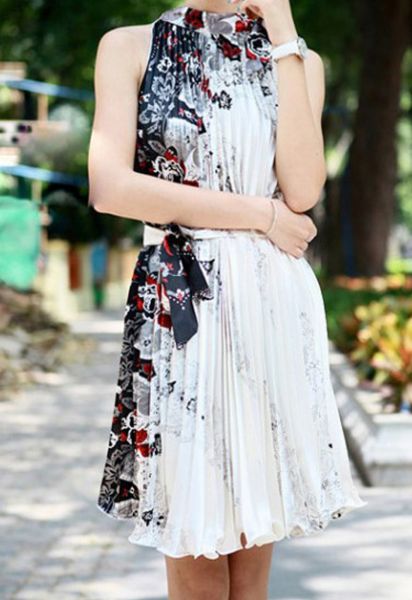 BG-impressão plissada Floral (MF09)
