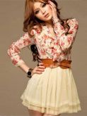 Bow-knot cintura vestido de renda Flor (MF06)